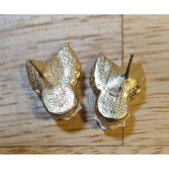 VTG Avon Signed Designer Gold Tone Rose & Faux Pearl Necklace 2 Match Earrings - Picture 10 of 10